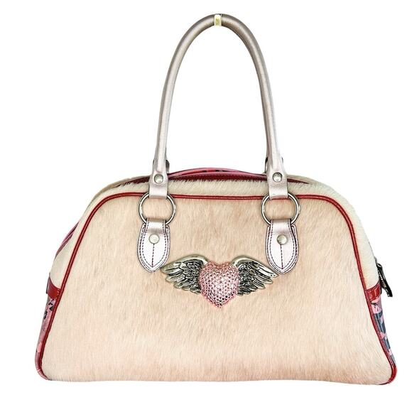 Bridget Shuster Y2k Leather Satchel Bag Rhinestone Coquette Western Retro Chic - Picture 1 of 14